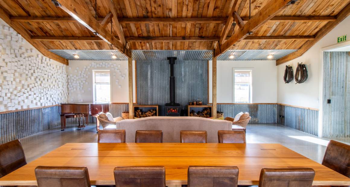 Lowburn   TinwaldFarm   Boardroom with FIRE   Winter25   credit Tinwald Farm
