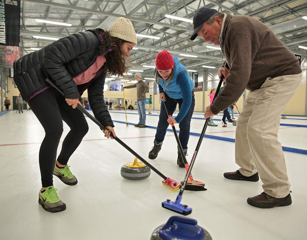 Curling in Naseby Sweeping is key